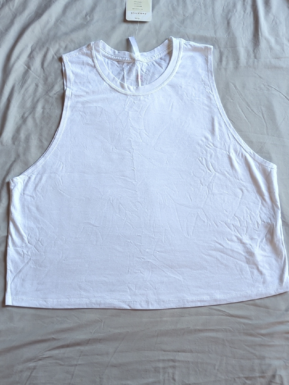 Fabletics Women's White Gina Muscle Tank Top